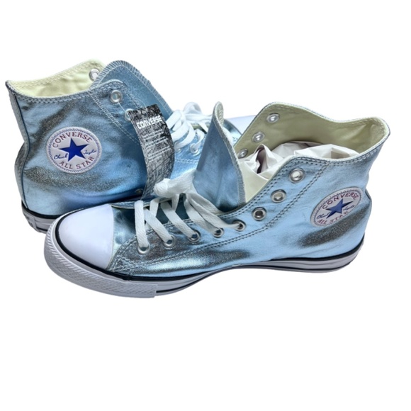 Converse All Star Unisex Silver High Top Tennis Shoes NWT main image 4